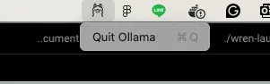 Quitting Ollama from the menu bar