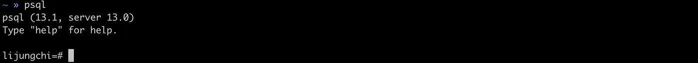 Opening the psql client in the terminal