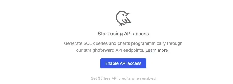 Enable API access to generate SQL queries and charts programmatically
